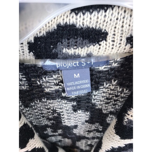 womens cheetah print Knit Long Sleeve Waterfall Cardigan Medium Open Front - Picture 4 of 9